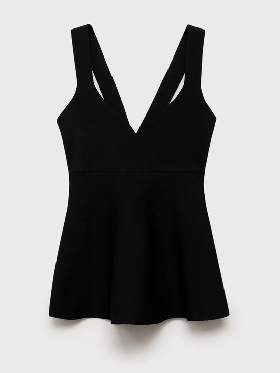 Mango Tops - MNG Fire Knit Peplum Top